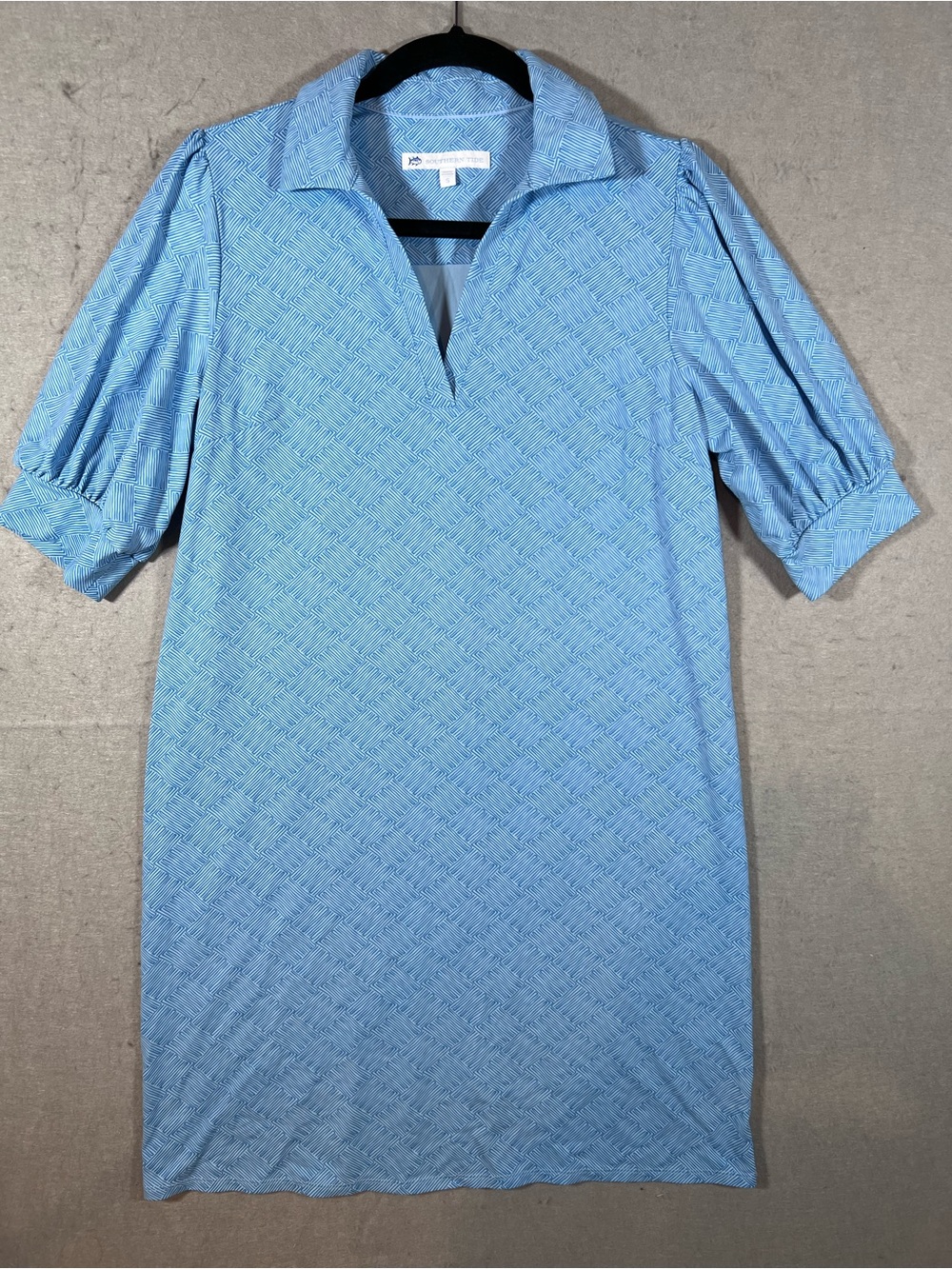 Southern Tide Women’s Dress Blue Geometric Print 3/4 Sleeve Size S